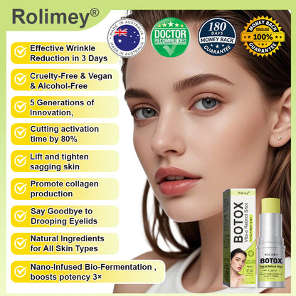 💐👨‍⚕️Made and shipped from the Australia ✅Rolimey® Botox & Vita-A Retinol Shot Wrinkle-Lift Tightening stick- Last Day Promotion 70% OFF