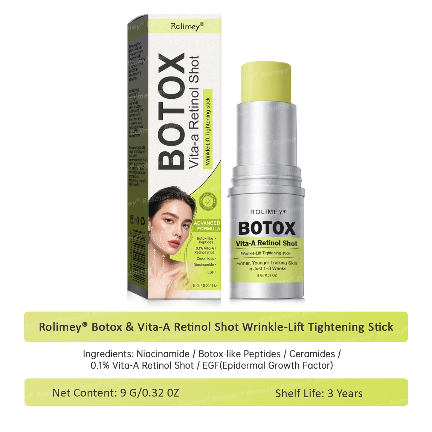 💐👨‍⚕️Made and shipped from the Australia ✅Rolimey® Botox & Vita-A Retinol Shot Wrinkle-Lift Tightening stick- Last Day Promotion 70% OFF