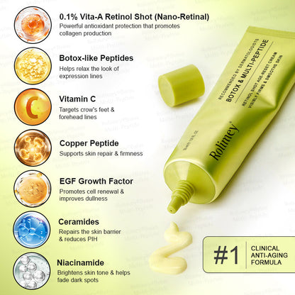 🪄AU HOT SALES🌟Rolimey® Multi-Peptide Retinol Shot Age-Reset Wrinkle-Lift Cream