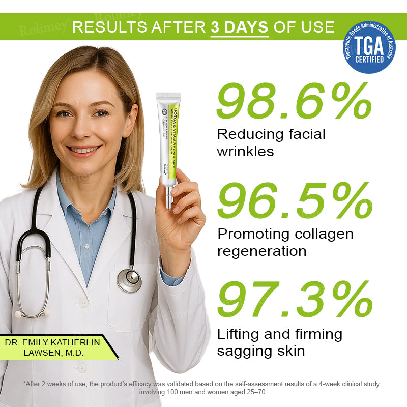 👨‍⚕️✅Made and shipped from Australia 💫Rolimey® Botox & Vita-A Retinol Shot Wrinkle-Lift Tightening cream - Last Day Promotion 70% OFF